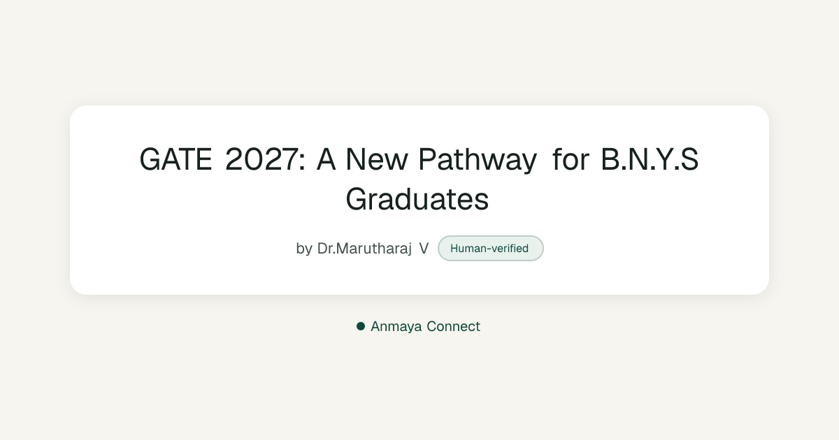 GATE 2027: A New Pathway for B.N.Y.S Graduates · Anmaya Connect™